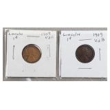 2ct 1909 VDB Wheat Pennies
