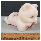 Fenton Burmese Bear HP Signed Uranium 4 & 1/4"L