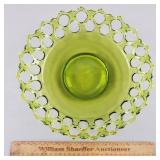 Vintage Green Glass Lace Bowl 11" W