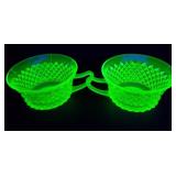 Green Uranium Glass Cups