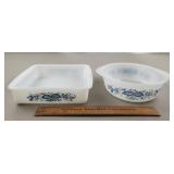 Glasbake Blue Onion Dishes