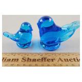 Cobalt Blue Glass Bird Figurines Up to 2 & 5/8"H