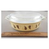 Vintage Pyrex Golden Hearts Casserole Dish