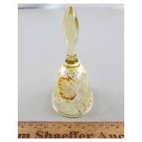 Fenton Yellow Glass Butterfly Bell 4 & 1/2" H