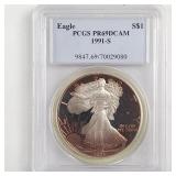 1991S PCGS Silver Eagle Proof 69 DCAM