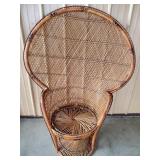 Vintage Peacock Wicker Chair 57 & 1/2" H