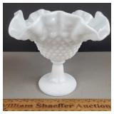 Fenton Milk Glass Compote 5 & 3/4" H