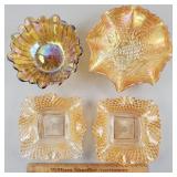 Carnival Glass Lot - 2pcs on Right Chipped