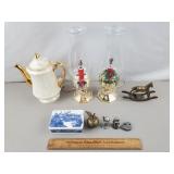 Vintage Christmas Lamps, Brass Decor, Pewter +