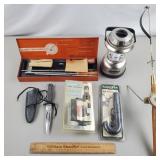 Deer Grunt Call, Knife, Coleman Lantern, Fish