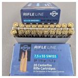 7.5 x 55 Swiss Ammo 40 Rounds