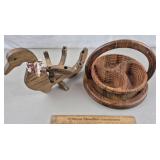 Wooden Candle Holder & Collapsible Basket