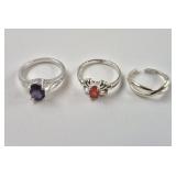 3ct Sterling Silver Rings