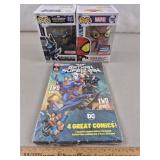 Marvel Funko Pops & DC Comic Book