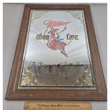 Miller Beer Mirror 19 & 1/2 x 25 & 1/2'