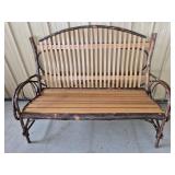 Oak & Bent Wood Bench 43 & 1/4' H 58' W