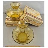 Vintage Swedish Honey Gold Chip & Dip Set