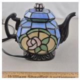 Slag Glass Teapot Lamp 7 & 1/2' H