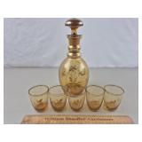 Vintage Glass Decanter w/ Glasses