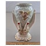 Vintage Hands Holding Vase 7 & 1/2' H