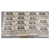 Vintage No Doe Hunting Cardstock Signs