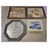 Vintage Pictures & Mirror - Ducks