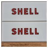 Modern Shell Gas Pump Ad Glass 5 x 11 & 3/4'