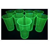 Uranium Glass Glasses - 1 Chipped