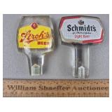 Strohs & Schmidts Beer Tap Handles