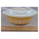 Vintage Pyrex Butterfly Gold Casserole Dish