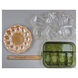 Vintage Fire King Egg Plate & Glass Trays