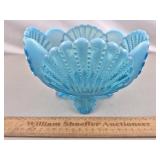 Blue Opalescent Glass Dish 8' W