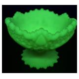Fenton Custard Glass Compote Uranium 5' H