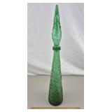 Vintage Empoli Italy Green Glass Decanter 22' H