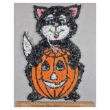 Vintage Melted Plastic Popcorn Halloween Cat