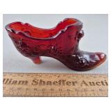 Fenton Amberina Glass Shoe 3 & 3/4' H