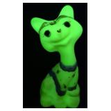Fenton Glass Alley Cat HP Signed 100yr Uranium