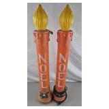 Blow Mold Noel Christmas Candles 37' H
