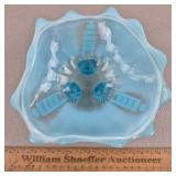 Northwood Klondike Blue Opalescent Dish