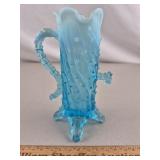 Northwood Blue Opalescent Glass Town Pump 7' H