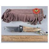 Antler Handle Knife w/ Sheath