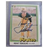 1981 Donruss Kent Tekulve Signed Baseball Card