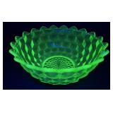 Uranium Glass Bowl 7 & 1/4" W
