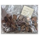 150ct Wheat Pennies All D Mint