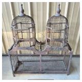 Vintage Wooden Bird Cage 32" H