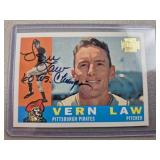 2002 Topps Reprint Vern Law Signed Baseball Card