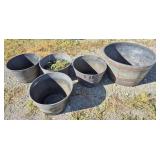 Plastic Barrel Planters 15 & 1/2 - 22 & 1/2" W