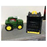Tonka dirt mover & John Deere flashlight