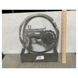 John Deere metal sculpture