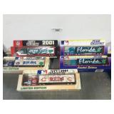 5 NFL Team Collectible tractor trailers